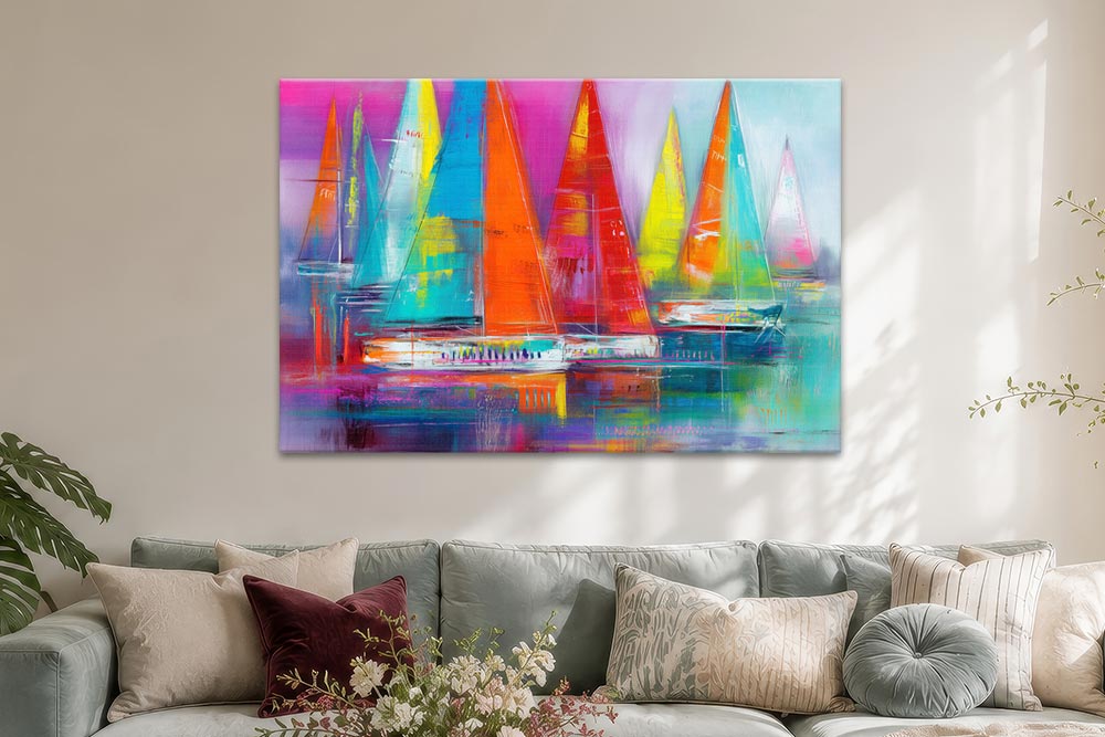 Abstrakte Segelboote