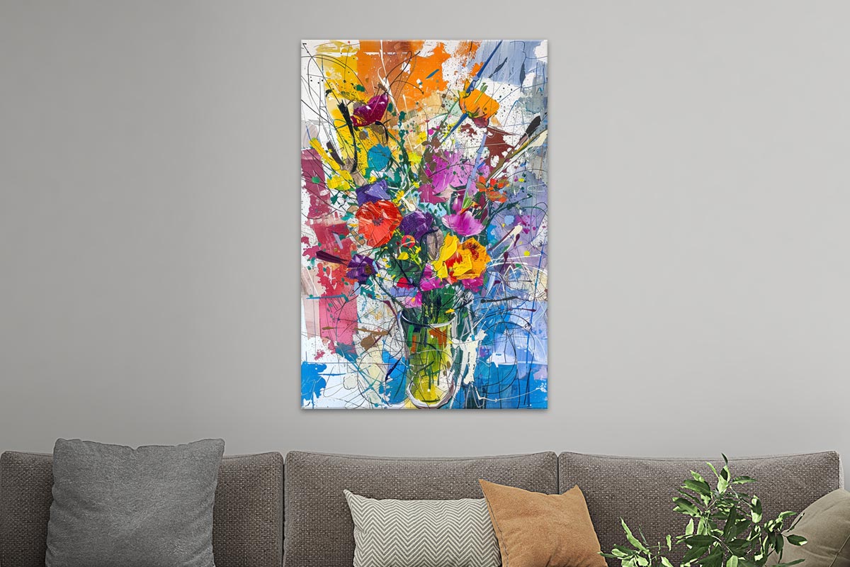 Bunter abstrakter Blumenstrauß