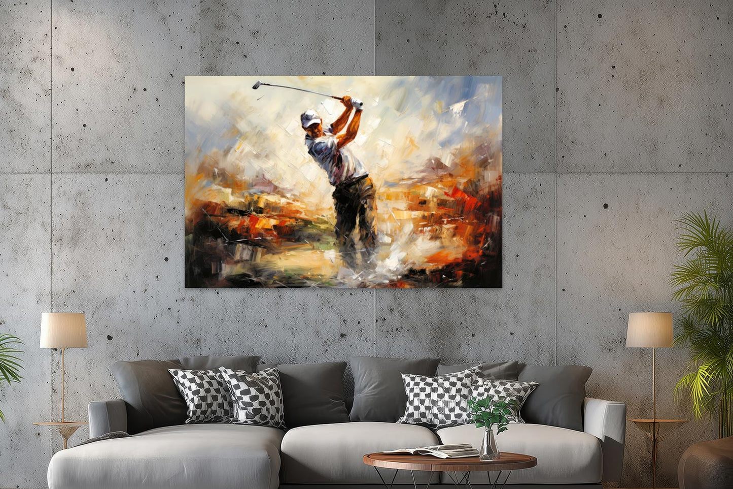 Abstrakter Golfspieler