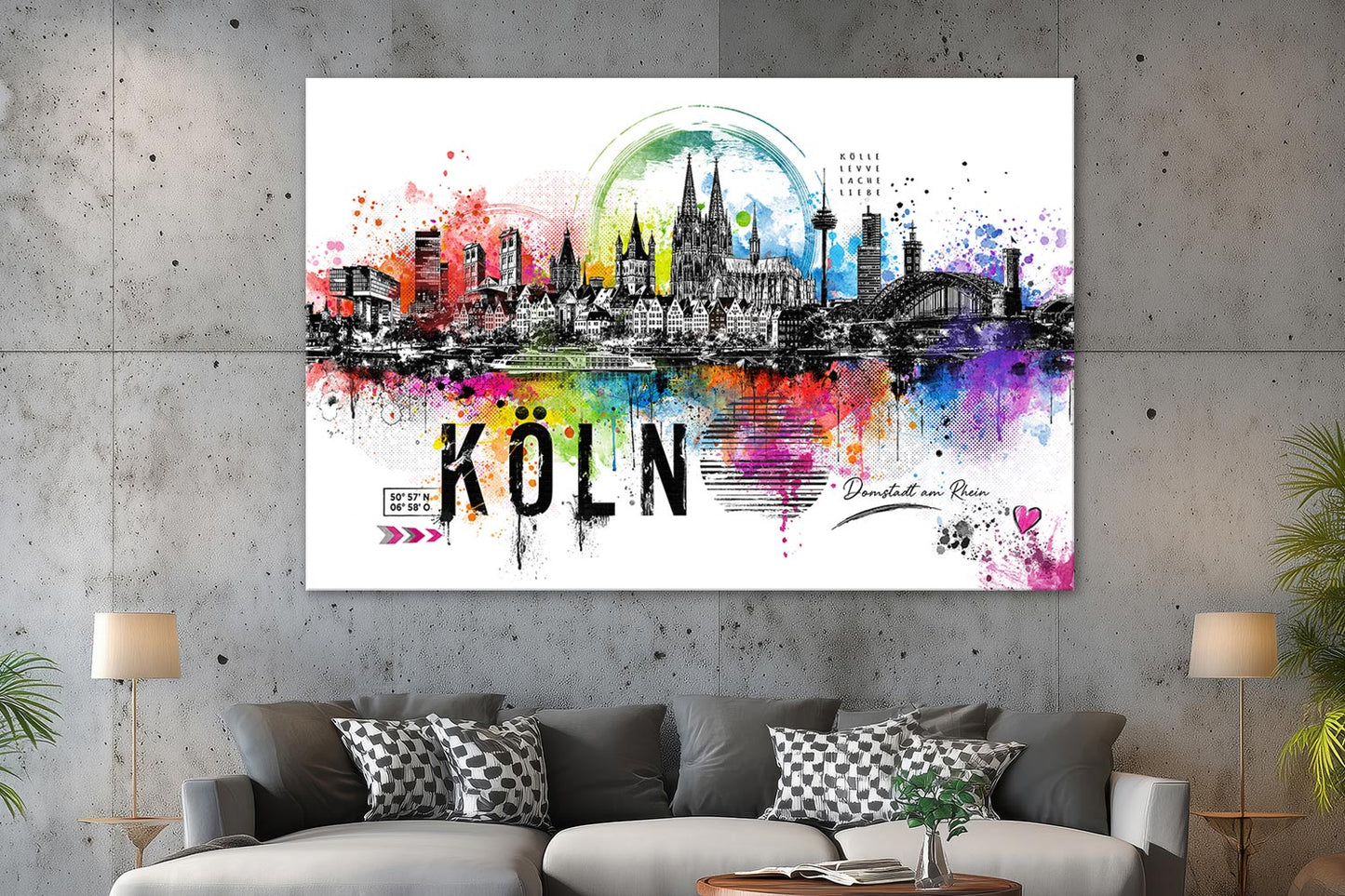 Abstrakte Köln Pop Art Skyline