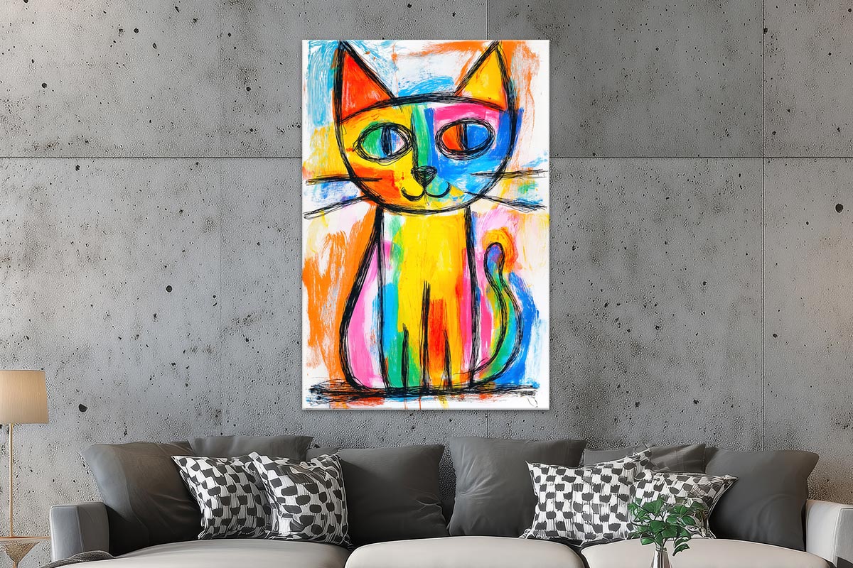 Bunte abstrakte Katze