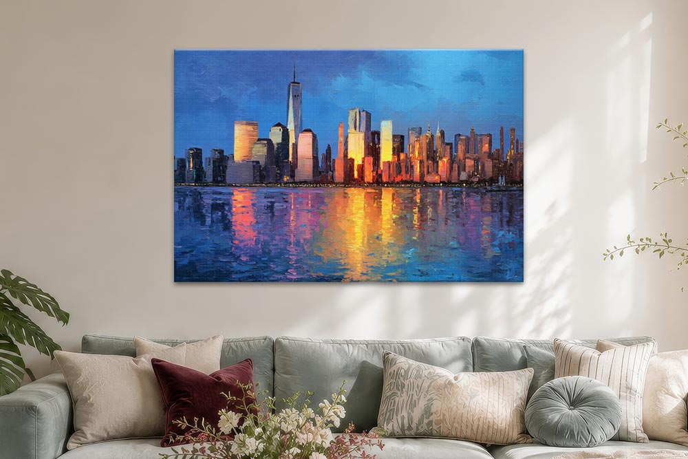 New York Skyline im Abendlicht