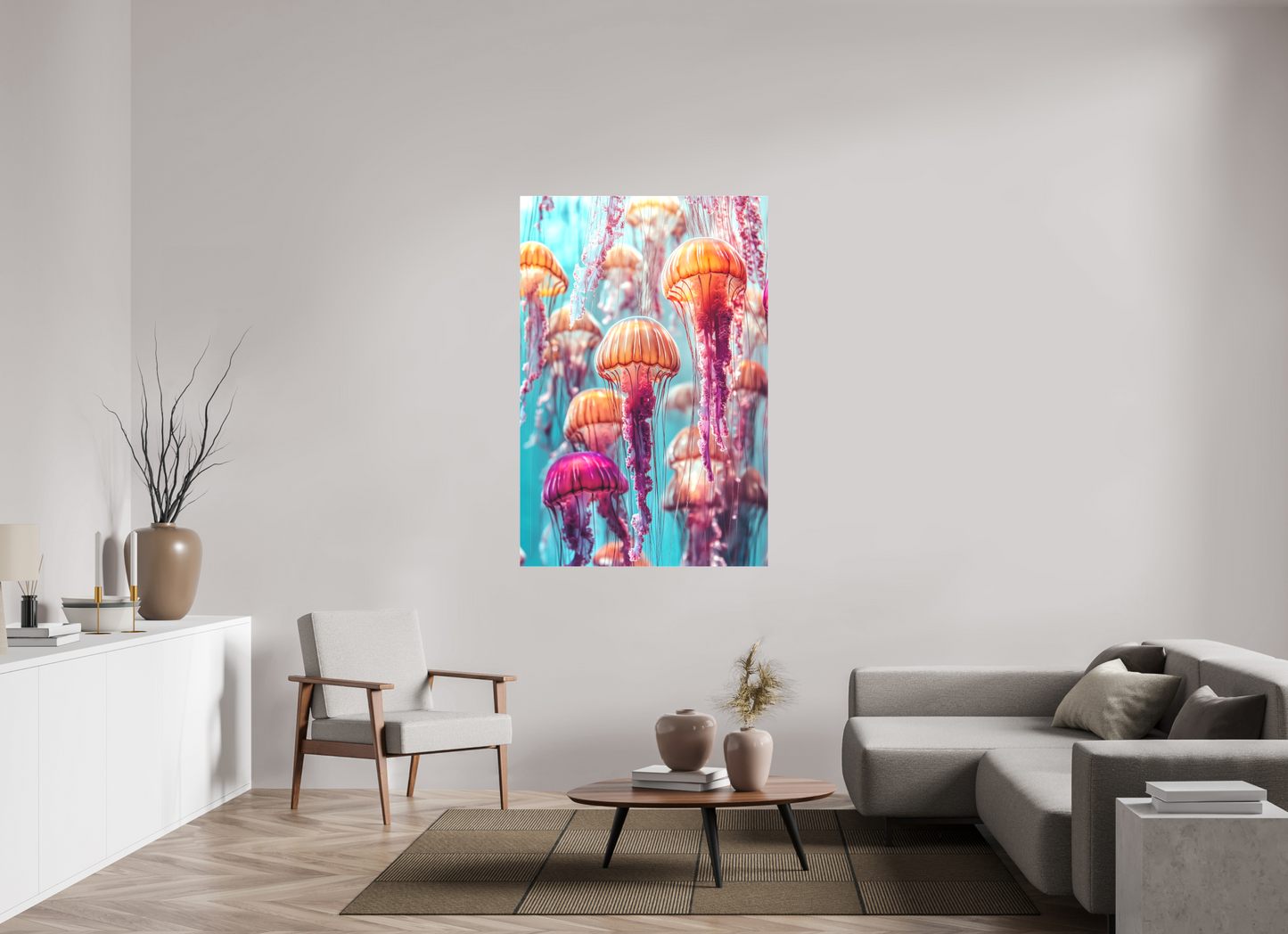 100 x 150 cm, Leinwand Dekorative Quallen