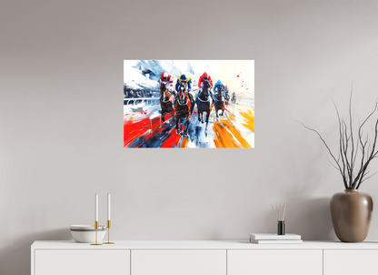 75 x 50 cm, Leinwand Pferderennen