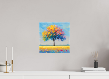 30 x 30 cm, Leinwand Baum mit bunten Blättern