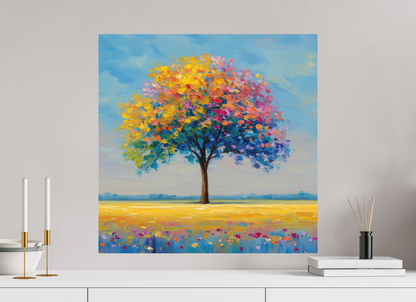 60 x 60 cm, Poster Baum mit bunten Blättern