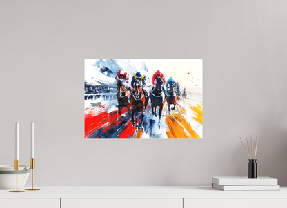 45 x 30 cm, Leinwand Pferderennen