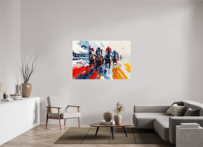 150 x 100 cm, Acrylglas Pferderennen