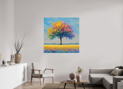 120 x 120 cm, Forex Baum mit bunten Blättern