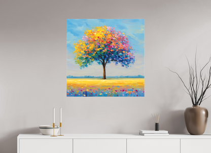 80 x 80 cm, Leinwand Baum mit bunten Blättern