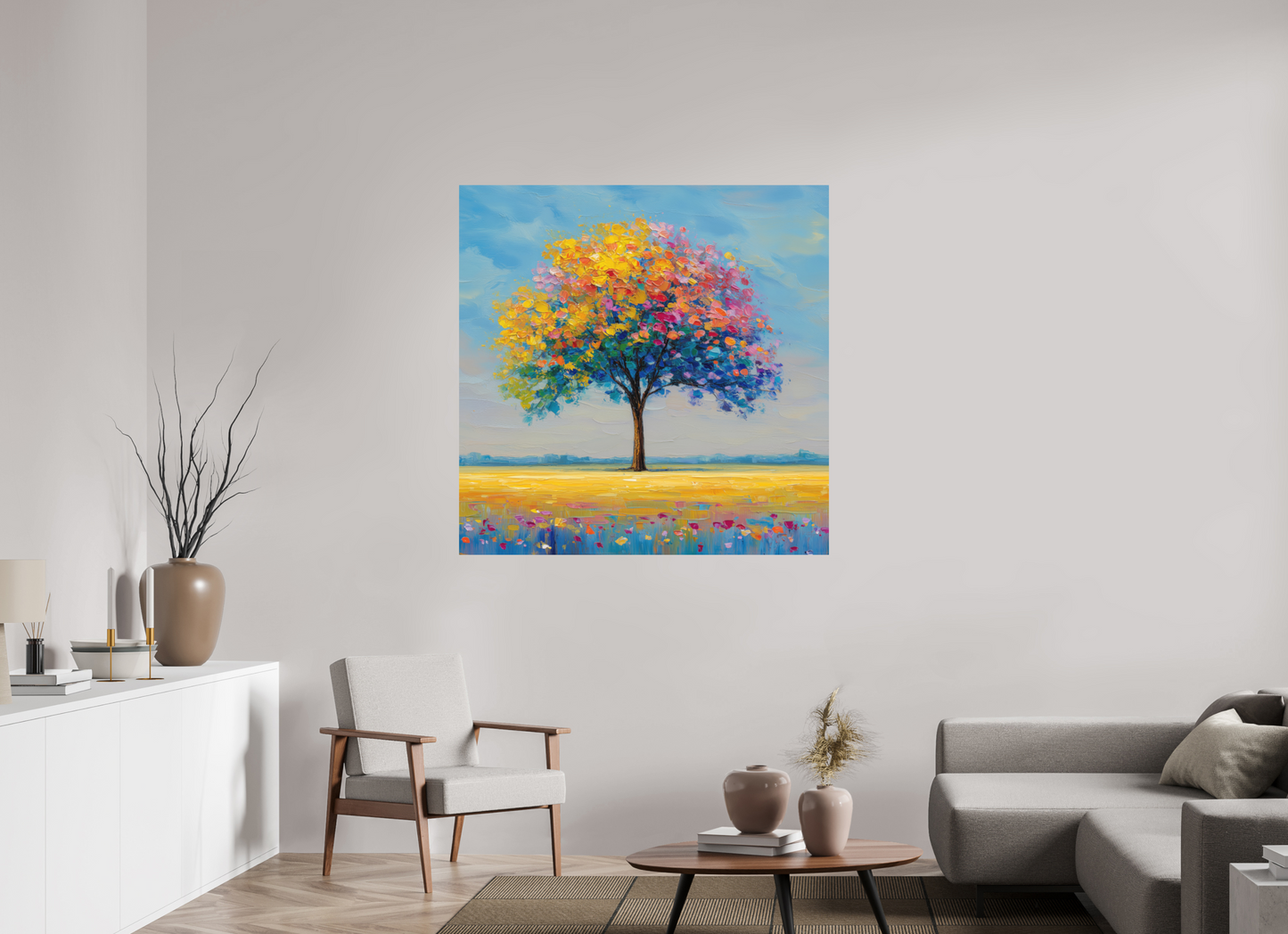 120 x 120 cm, Poster Baum mit bunten Blättern