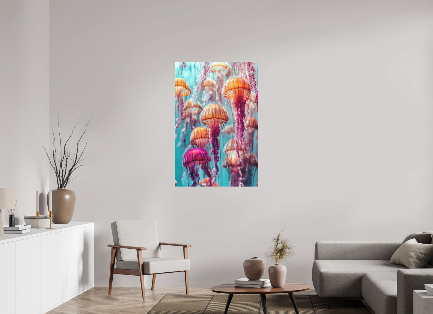 80 x 120 cm, Acrylglas Dekorative Quallen
