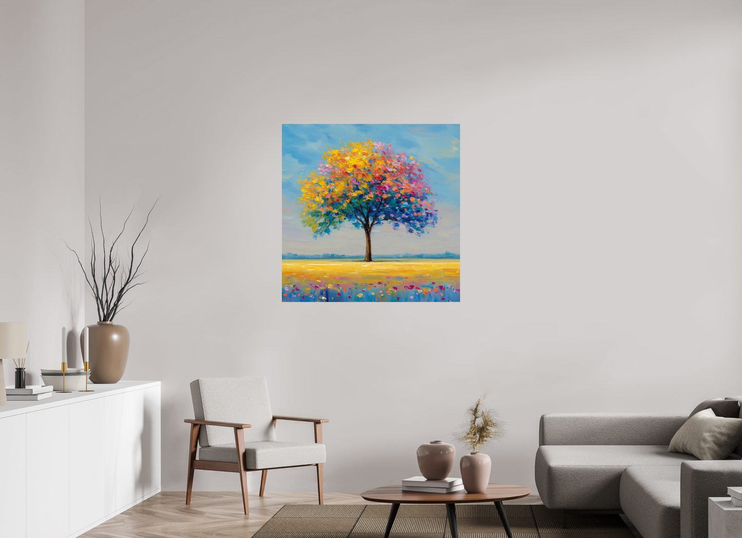 100 x 100 cm, ChromaLuxe HD Baum mit bunten Blättern