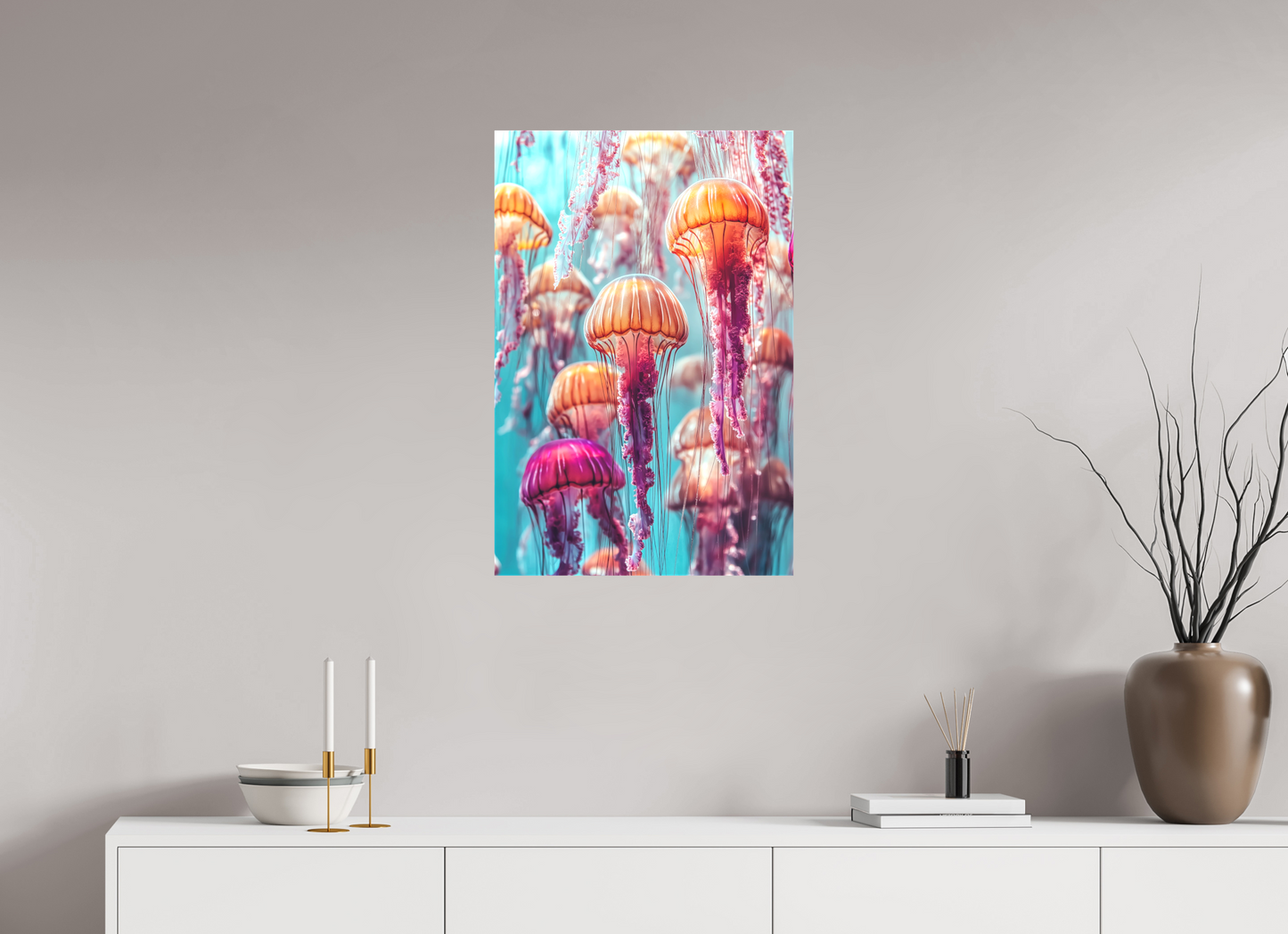 50 x 75 cm, Leinwand Dekorative Quallen