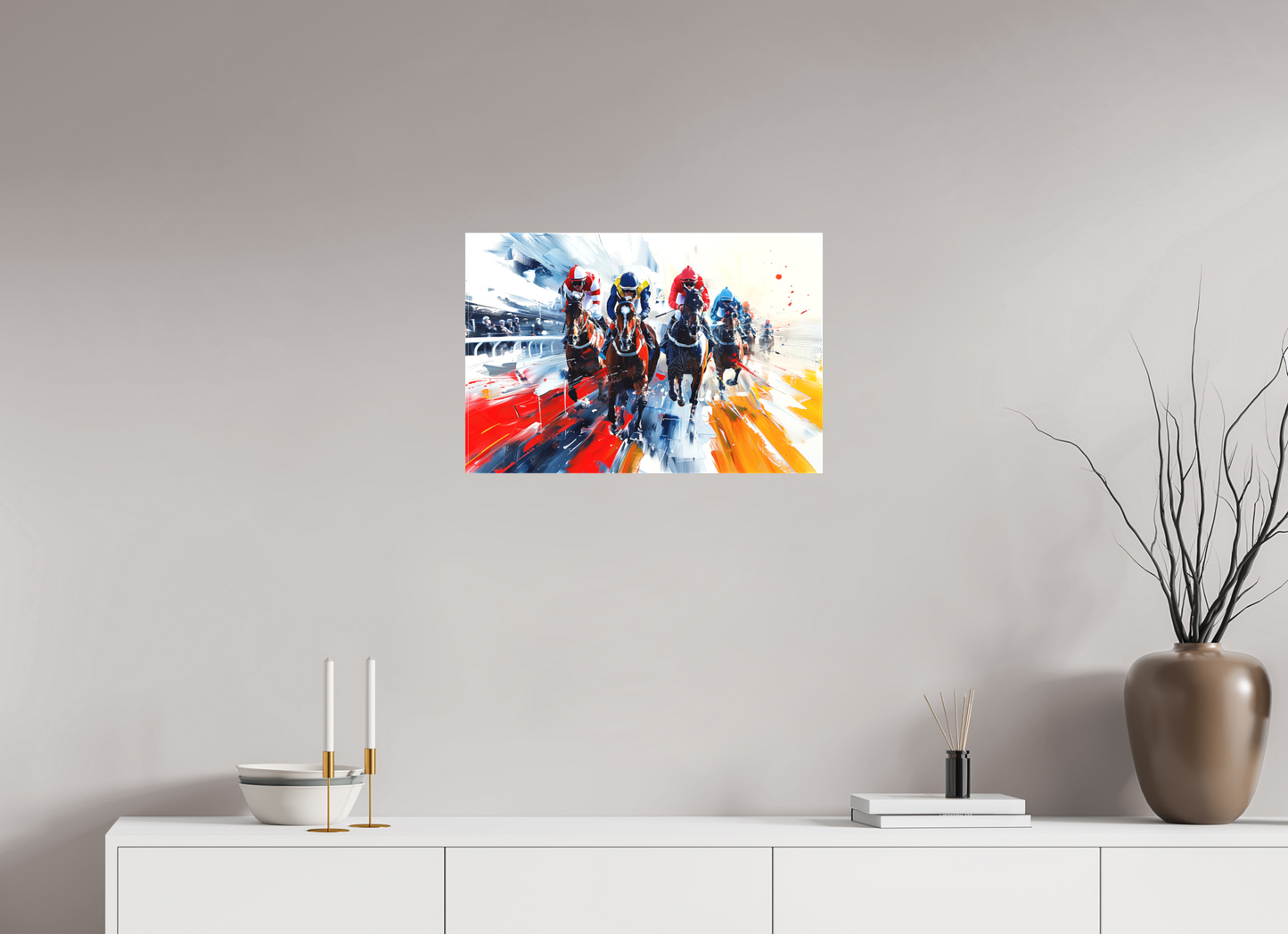60 x 40 cm, Leinwand Pferderennen