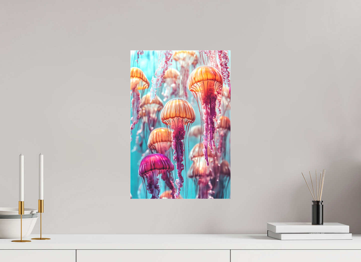 30 x 45 cm, Leinwand Dekorative Quallen