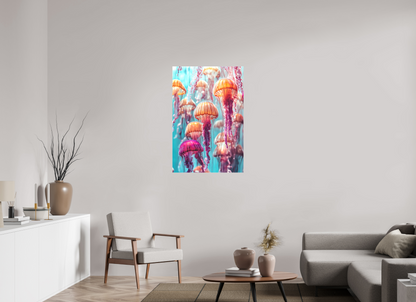 70 x 105 cm, Leinwand Dekorative Quallen