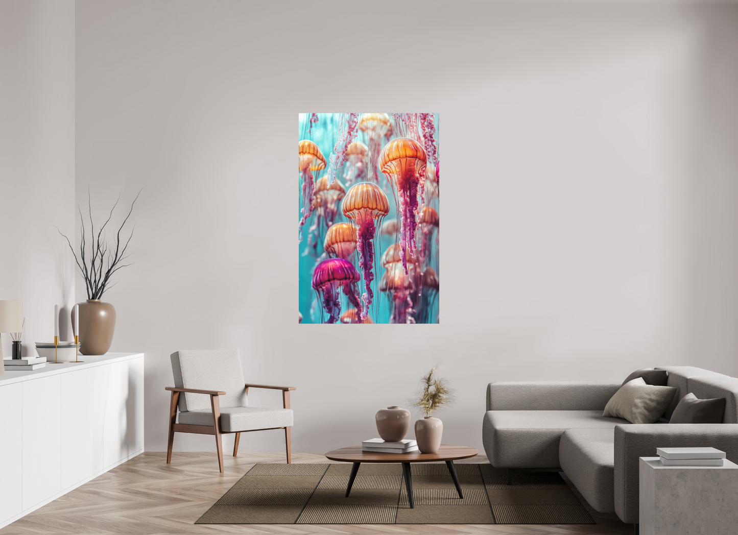 100 x 150 cm, ChromaLuxe HD Dekorative Quallen