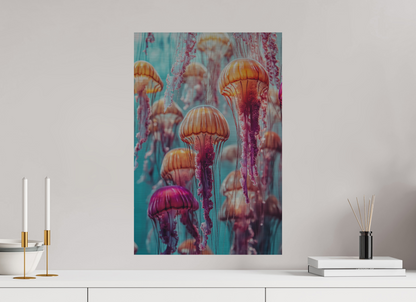 40 x 60 cm, Alu Dibond gebürstet Dekorative Quallen
