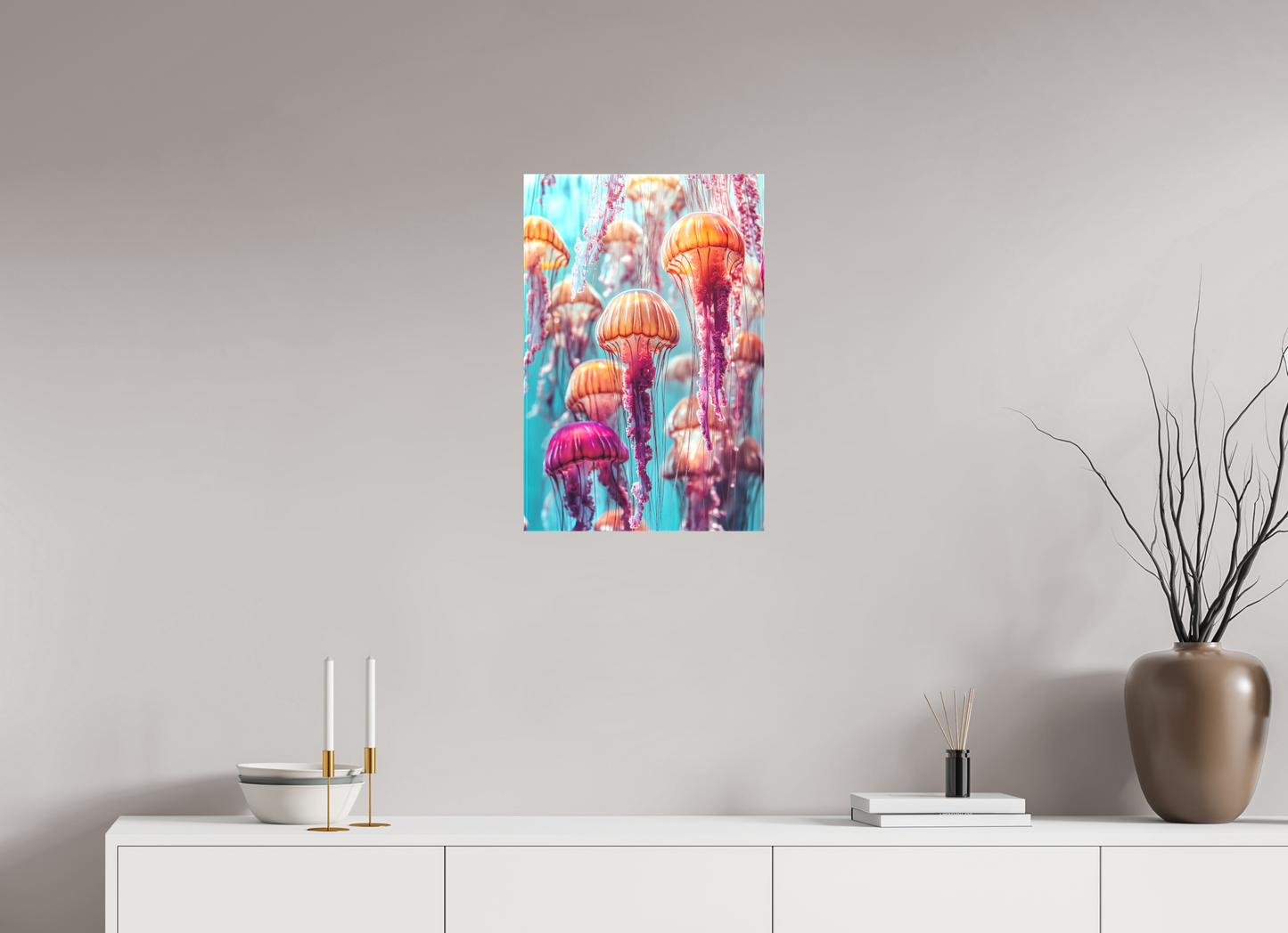 40 x 60 cm, Leinwand Dekorative Quallen