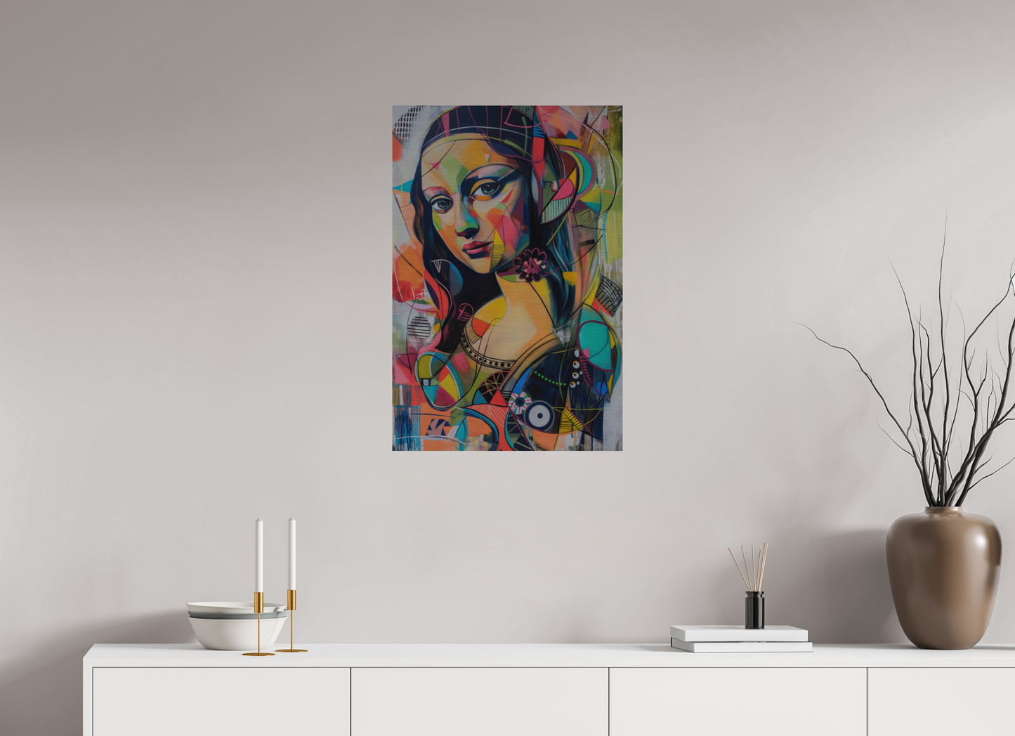 50 x 75 cm, Alu Dibond gebürstet Mona Lisa Pop Art