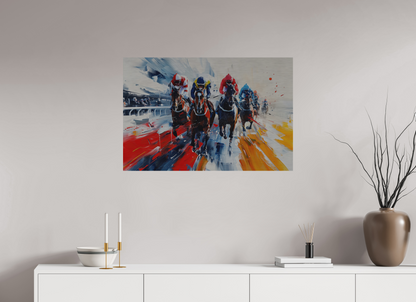 90 x 60 cm, Alu Dibond gebürstet Pferderennen
