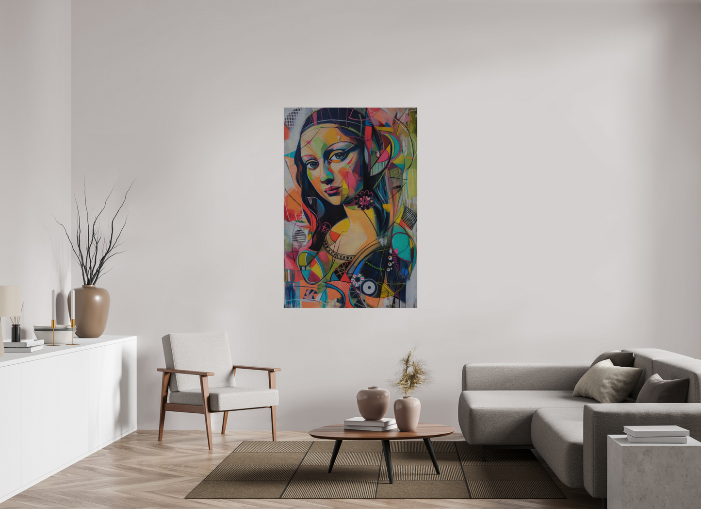 100 x 150 cm, Alu Dibond gebürstet Mona Lisa Pop Art