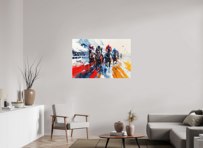 120 x 80 cm, Alu Dibond Pferderennen
