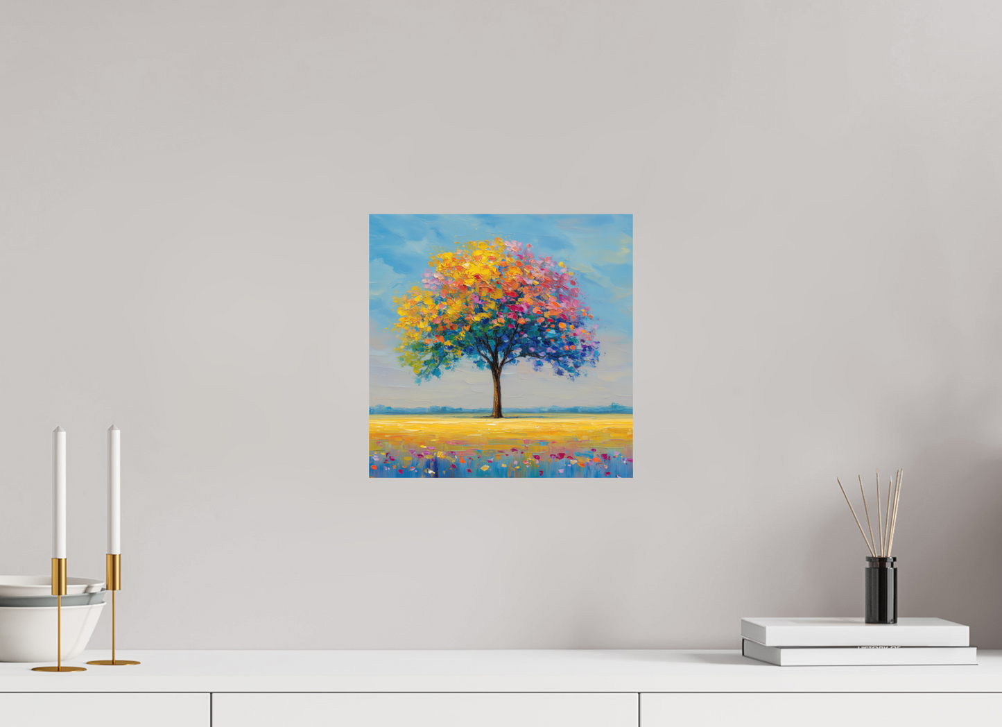 30 x 30 cm, Poster Baum mit bunten Blättern