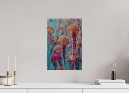 30 x 45 cm, Alu Dibond gebürstet Dekorative Quallen