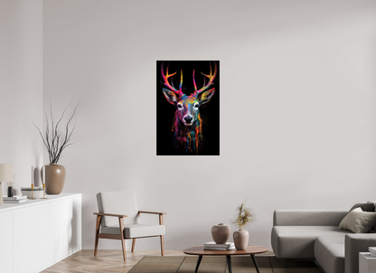 70 x 105 cm, Acrylglas Bunter Hirsch in Neon-Farben