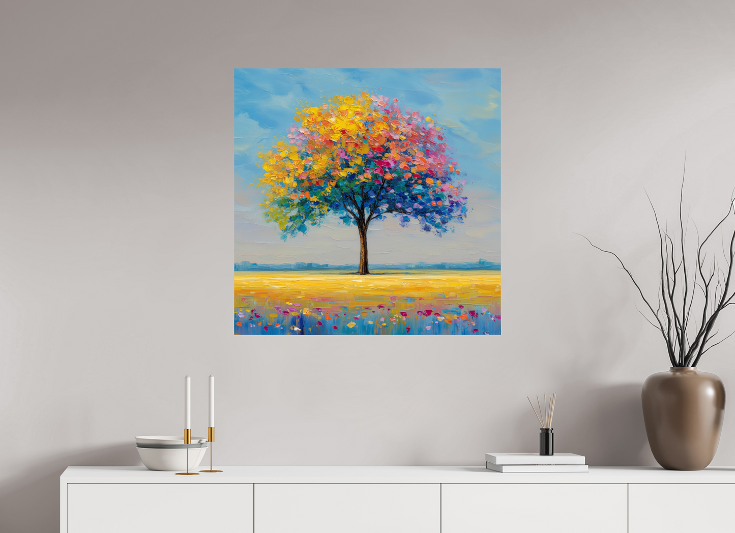 80 x 80 cm, ChromaLuxe HD Baum mit bunten Blättern