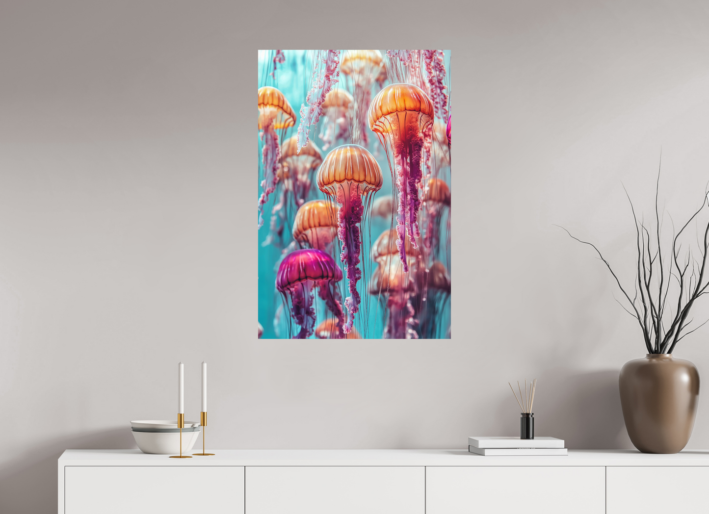 60 x 90 cm, ChromaLuxe HD Dekorative Quallen