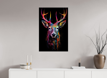 60 x 90 cm, ChromaLuxe HD Bunter Hirsch in Neon-Farben