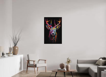 70 x 105 cm, Poster Bunter Hirsch in Neon-Farben