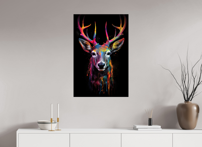 60 x 90 cm, Acrylglas Bunter Hirsch in Neon-Farben