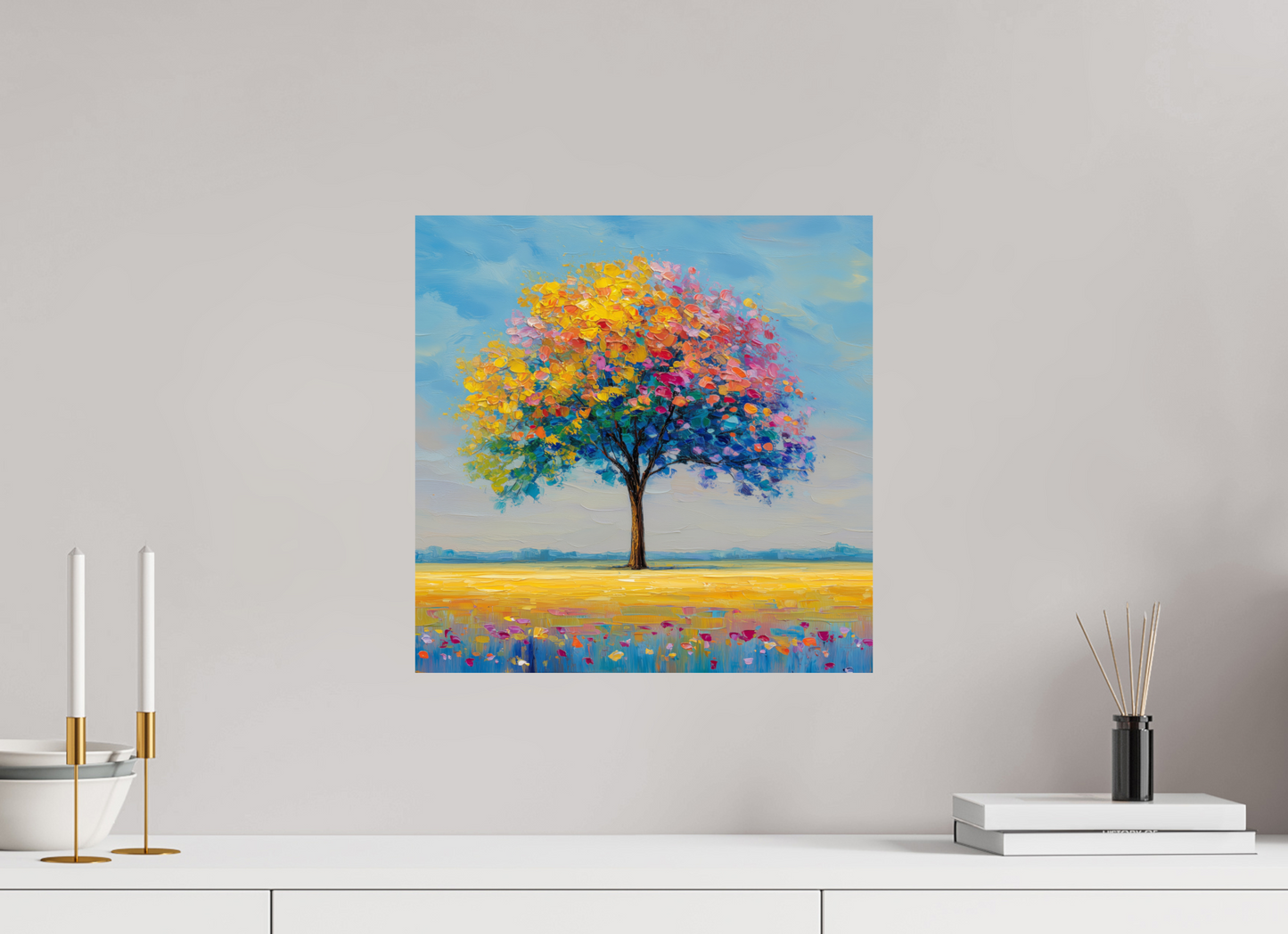 40 x 40 cm, ChromaLuxe HD Baum mit bunten Blättern