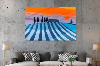 Modernes Toskana Wandbild hinter Acrylglas in vielen Größen.