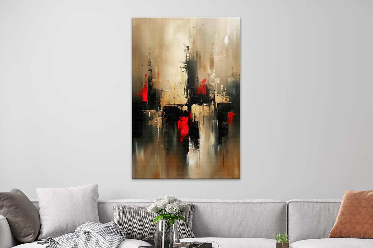 Abstrakte Skyline in Schwarz und Gold