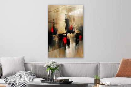Abstrakte Skyline in Schwarz und Gold