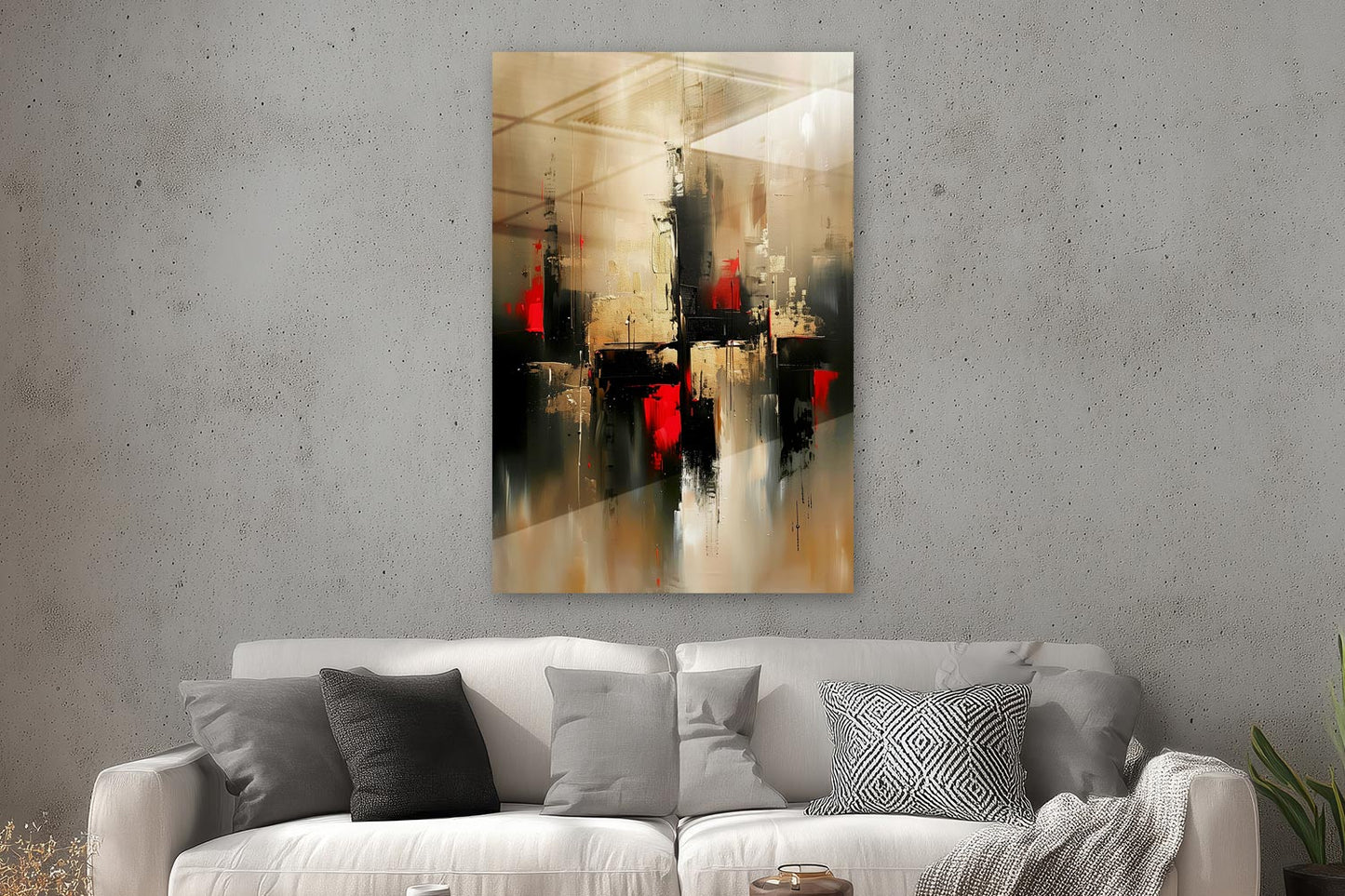 Abstrakte Skyline in Schwarz und Gold