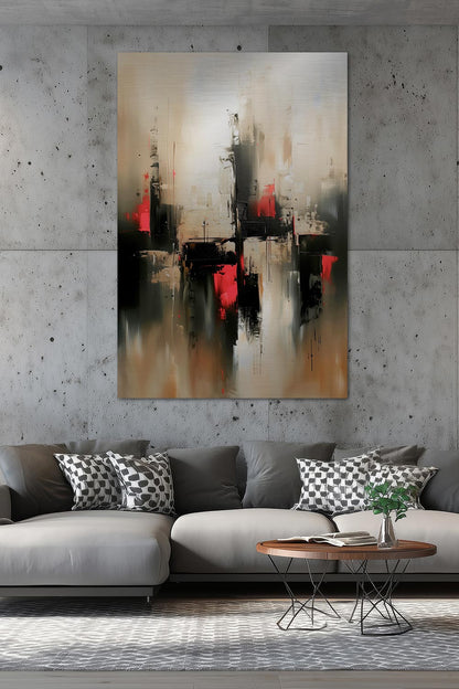 Abstrakte Skyline in Schwarz und Gold