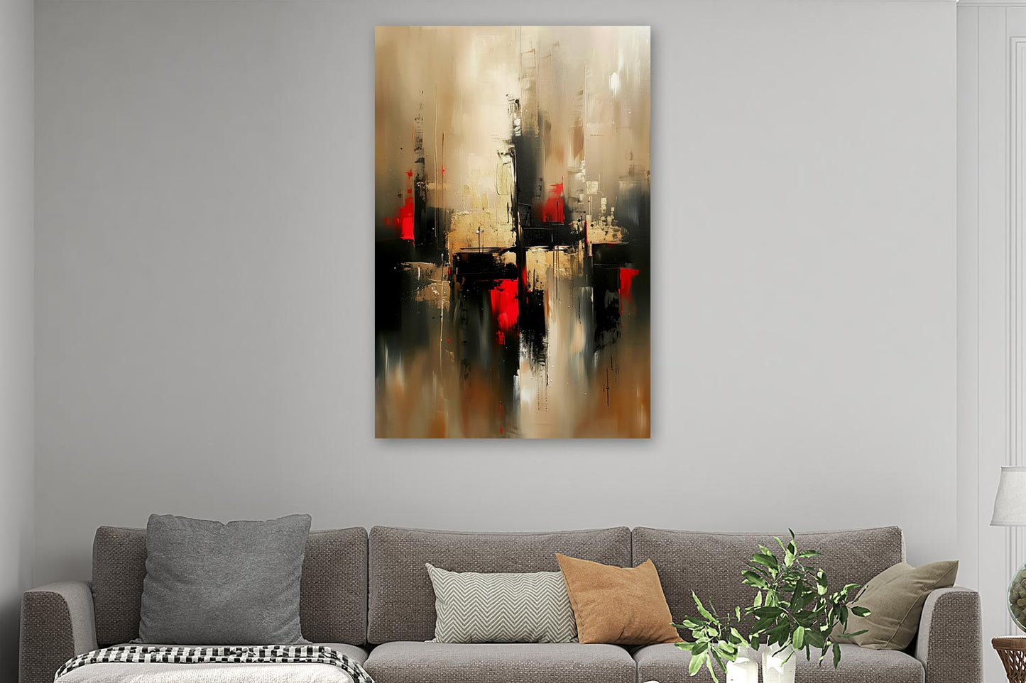 Abstrakte Skyline in Schwarz und Gold