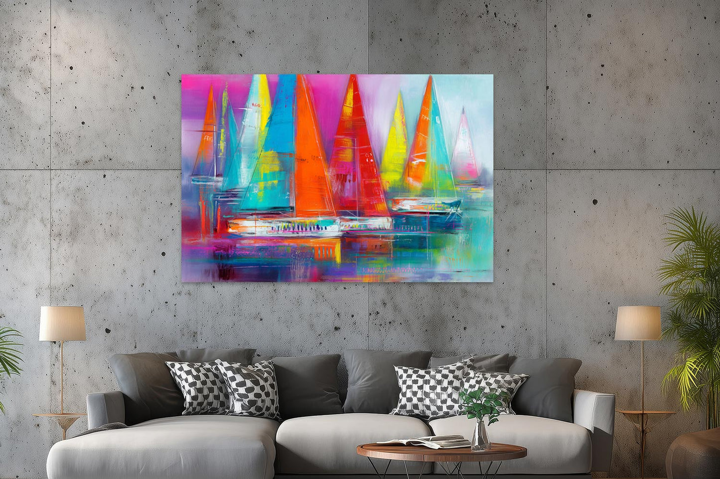 Abstrakte Segelboote