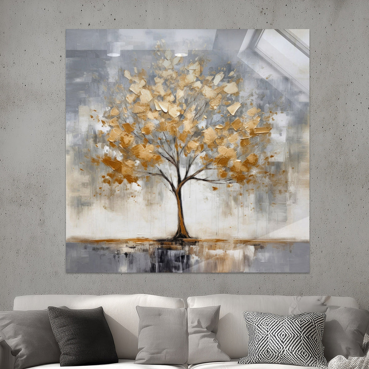 Baum mit goldenen Blättern
