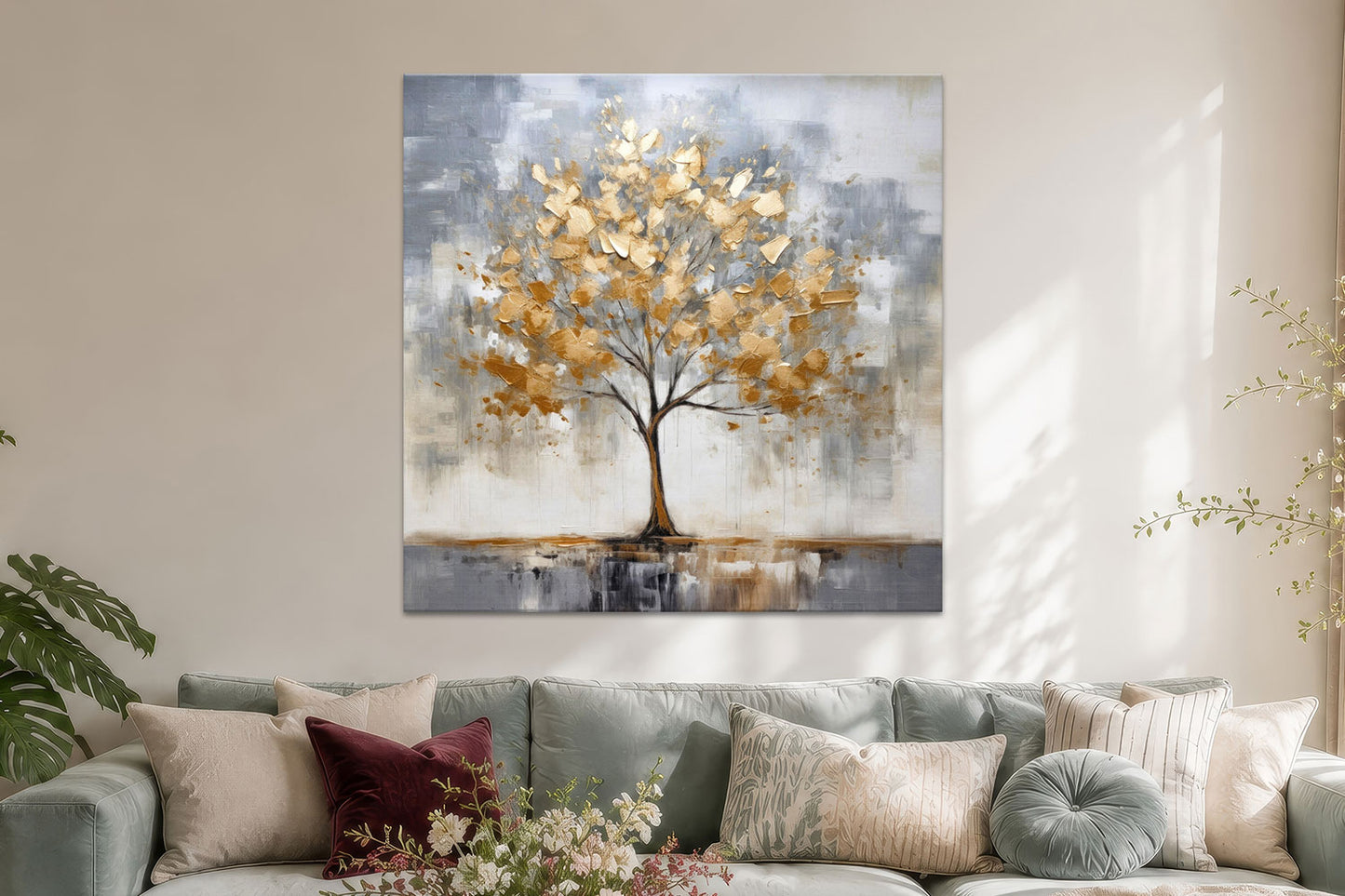 Baum mit goldenen Blättern