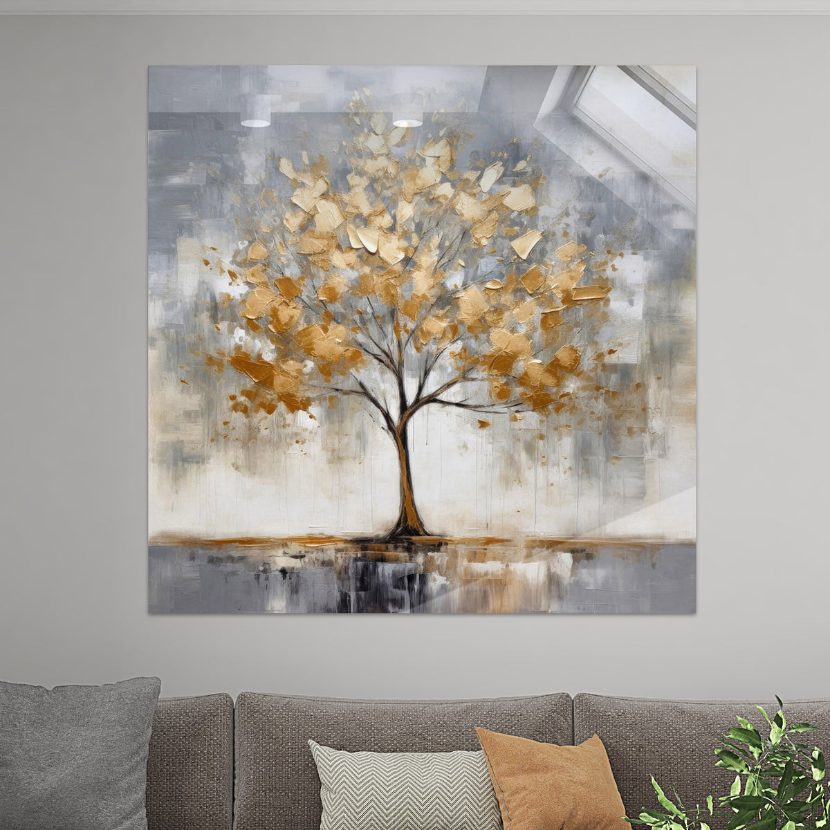 Baum mit goldenen Blättern