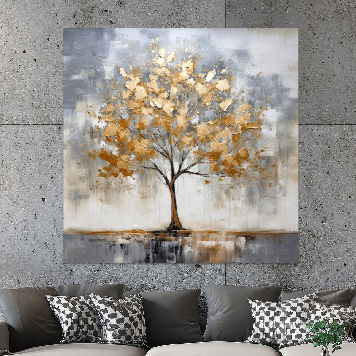 Baum mit goldenen Blättern
