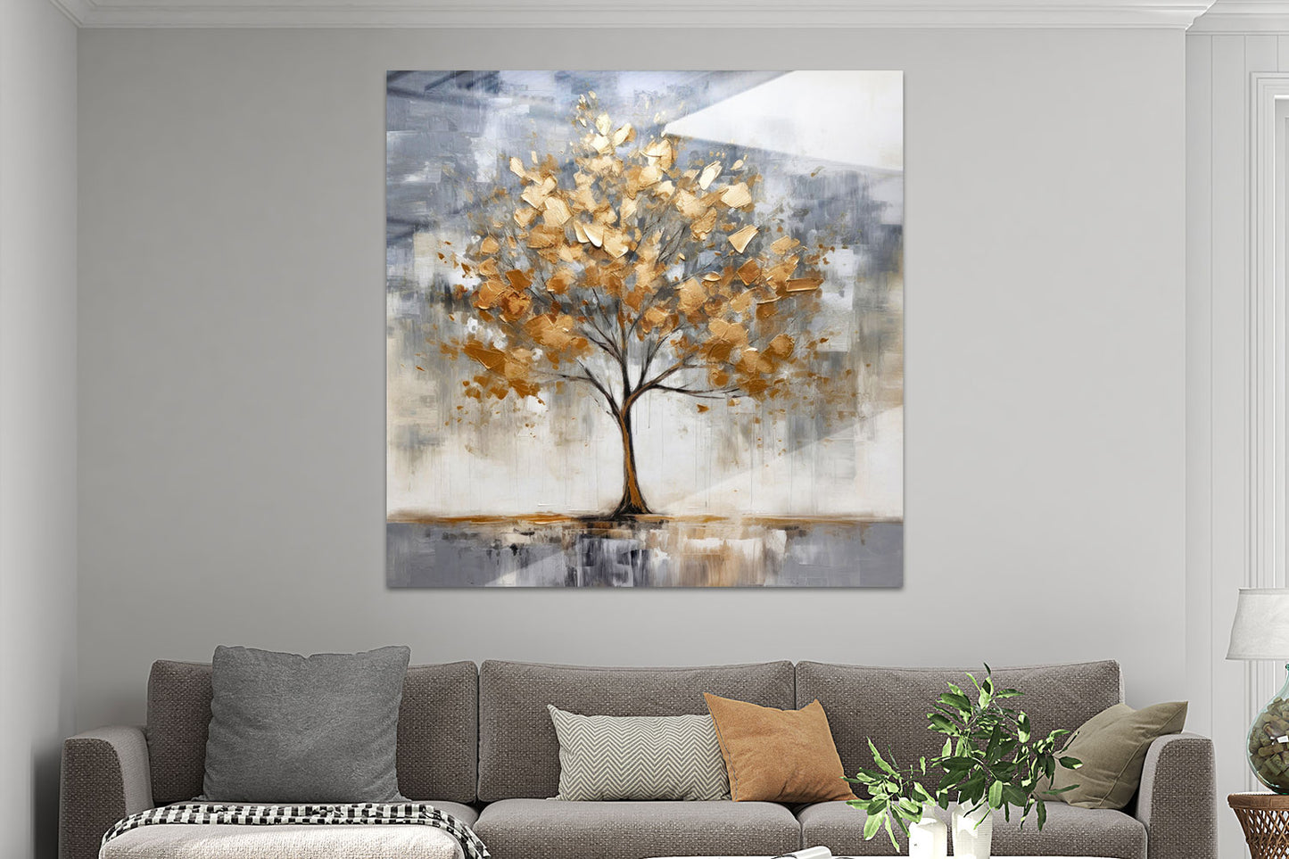 Baum mit goldenen Blättern