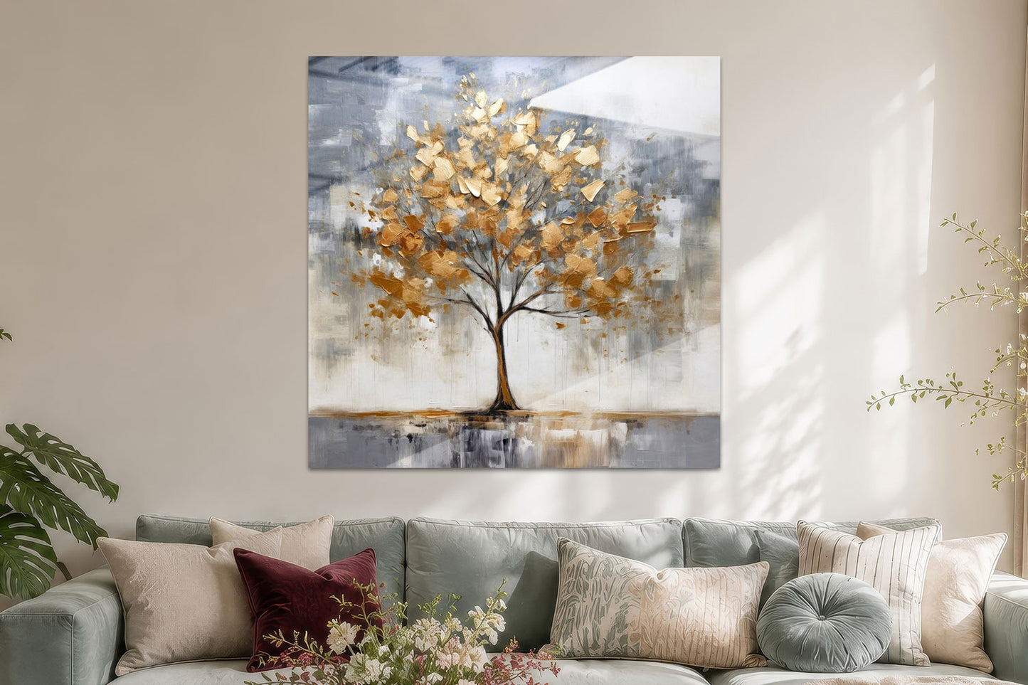 Baum mit goldenen Blättern